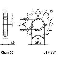 ŘETĚZOVÉ KOLEČKO JT JTF 884-21 21 ZUBŮ, 530