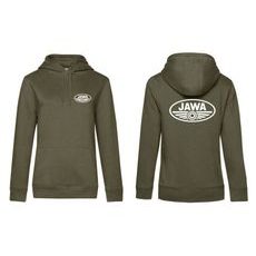 DÁMSKÁ MIKINA S KAPUCÍ A MOTIVEM JAWA - KHAKI