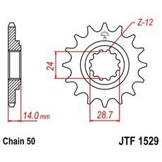 ŘETĚZOVÉ KOLEČKO JT JTF 1529-16 16 ZUBŮ, 530