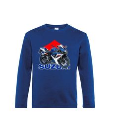 PÁNSKÁ MIKINA S MOTIVEM SUZUKI GSXR - KRÁLOVSKY MODRÁ