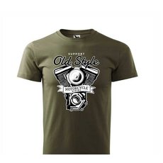PÁNSKÉ TRIKO S MOTIVEM OLD STYLE - MILITARY