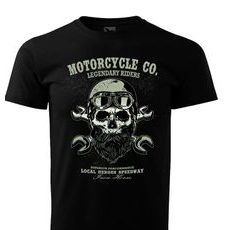 PÁNSKÉ TRIKO S MOTIVEM MOTORCYCLE LEGENDARY RIDERS - ČERNÉ