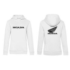 DÁMSKÁ MIKINA S KAPUCÍ A MOTIVEM HONDA 1 - BÍLÁ