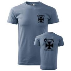PÁNSKÉ TRIKO S MOTIVEM CHOPPERS 'TIL YOU DIE - DENIM