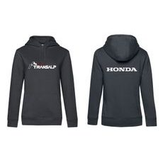 DÁMSKÁ MIKINA S KAPUCÍ A MOTIVEM HONDA TRANSALP - ŠEDÁ