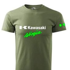 PÁNSKÉ TRIKO S MOTIVEM KAWASAKI NINJA 1 - KHAKI