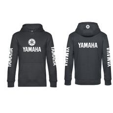 PÁNSKÁ MIKINA S KAPUCÍ A MOTIVEM YAMAHA 2 - TMAVĚ ŠEDÁ