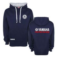 PÁNSKÁ MIKINA S KAPUCÍ A MOTIVEM YAMAHA RACING - TMAVĚMODRÁ