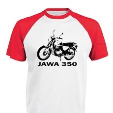 PÁNSKÉ TRIKO S MOTIVEM JAWA 350 - ČERVENO/BÍLÉ