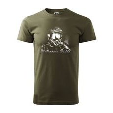 PÁNSKÉ TRIKO S MOTIVEM MOTOCROSS RIDER - MILITARY