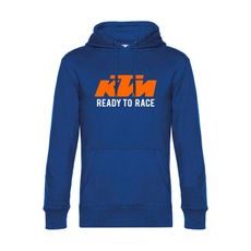 PÁNSKÁ MIKINA S KAPUCÍ A MOTIVEM KTM READY TO RACE - KRÁLOVSKY MODRÁ