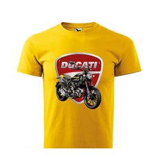 PÁNSKÉ TRIKO S MOTIVEM DUCATI SCRAMBLER - ŽLUTÉ