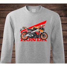 PÁNSKÁ MIKINA S MOTIVEM HONDA CBR REPSOL - SVĚTLE ŠEDÁ
