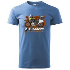 PÁNSKÉ TRIKO S MOTIVEM BMW R 1200GS - SVĚTLE MODRÉ