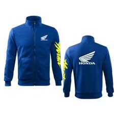 PÁNSKÁ MIKINA NA ZIP S MOTIVEM HONDA HORNET 1 - KRÁLOVSKY MODRÁ