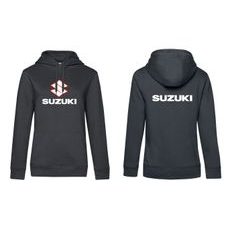 DÁMSKÁ MIKINA S KAPUCÍ A MOTIVEM SUZUKI - ŠEDÁ