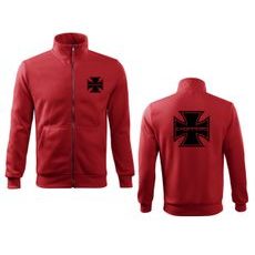 PÁNSKÁ MIKINA NA ZIP S MOTIVEM CHOPPERS - ČERVENÁ