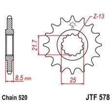 ŘETĚZOVÉ KOLEČKO JT JTF 578-17 17 ZUBŮ, 520