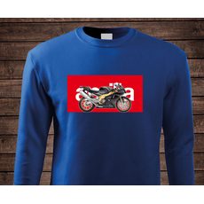 PÁNSKÁ MIKINA S MOTIVEM APRILIA RSV1000 R2 - KRÁLOVSKY MODRÁ