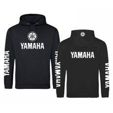 PÁNSKÁ MIKINA S KAPUCÍ A MOTIVEM YAMAHA 2 - ČERNÁ