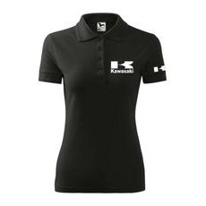DÁMSKÉ POLO S MOTIVEM KAWASAKI - ČERNÉ