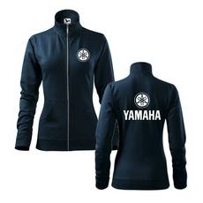 DÁMSKÁ MIKINA NA ZIP S MOTIVEM YAMAHA 1 - TMAVĚ MODRÁ