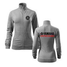 DÁMSKÁ MIKINA NA ZIP S MOTIVEM YAMAHA RACING - ŠEDÁ
