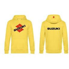 PÁNSKÁ MIKINA S KAPUCÍ A MOTIVEM SUZUKI 1 - ŽLUTÁ