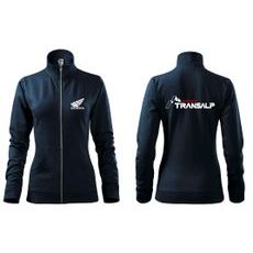 DÁMSKÁ MIKINA NA ZIP S MOTIVEM HONDA TRANSALP - TMAVĚ MODRÁ