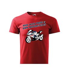 PÁNSKÉ TRIKO S MOTIVEM BMW MOTORCYCLES RACING - ČERVENÉ