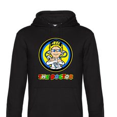 PÁNSKÁ MIKINA S KAPUCÍ A MOTIVEM THE DOCTOR - ČERNÁ