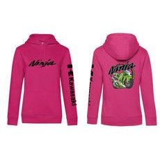 DÁMSKÁ MIKINA S KAPUCÍ A MOTIVEM KAWASAKI NINJA - RŮŽOVÁ