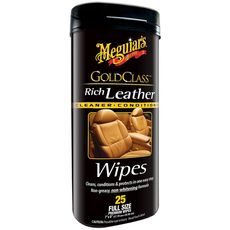 MEGUIARS GOLD CLASS RICH LEATHER CLEANER WIPES - UBROUSKY K VYČIŠTĚNÍ A OŠETŘENÍ KŮŽE 25 KS