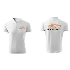 PÁNSKÉ POLO S MOTIVEM KTM RACING 1 - BÍLÉ VÝPRODEJ