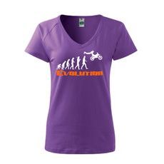 DÁMSKÉ TRIKO S MOTIVEM MOTOCROSS EVOLUTION - FIALOVÉ