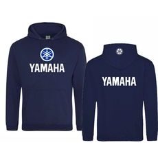 PÁNSKÁ MIKINA S KAPUCÍ A MOTIVEM YAMAHA 3 - TMAVĚ MODRÁ