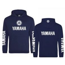 PÁNSKÁ MIKINA S KAPUCÍ A MOTIVEM YAMAHA 2 - TMAVĚ MODRÁ