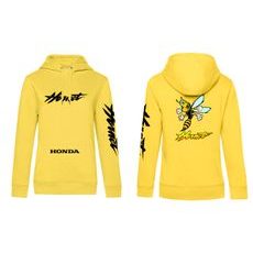 DÁMSKÁ MIKINA S KAPUCÍ A MOTIVEM HONDA HORNET - ŽLUTÁ