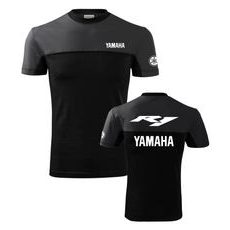 PÁNSKÉ TRIKO S MOTIVEM YAMAHA R1 - ŠEDÁ/ČERNÁ