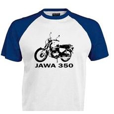 PÁNSKÉ TRIKO S MOTIVEM JAWA 350 - MODRO/BÍLÉ