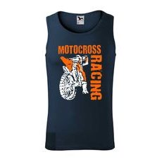 PÁNSKÉ TÍLKO S MOTIVEM MOTOCROSS RACING - TMAVĚ MODRÉ
