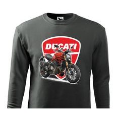 PÁNSKÁ MIKINA S MOTIVEM DUCATI 797 MONSTER - ŠEDÁ