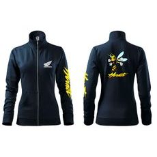 DÁMSKÁ MIKINA NA ZIP S MOTIVEM HONDA HORNET - TMAVĚ MODRÁ