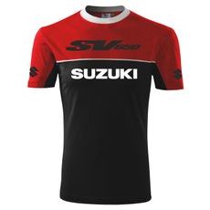 PÁNSKÉ TRIKO S MOTIVEM SUZUKI SV650 - ČERVENÁ/ČERNÁ 1
