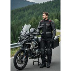 CESTOVNÍ ENDURO KALHOTY NA MOTORKU TRAILER 4SQUARE - ČERNÁ/ČERVENÁ