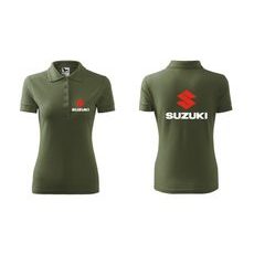 DÁMSKÉ POLO S MOTIVEM SUZUKI - KHAKI