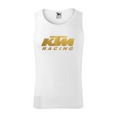 PÁNSKÉ TÍLKO S MOTIVEM KTM GOLD - BÍLÉ