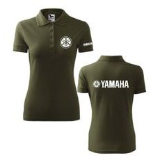 DÁMSKÉ POLO S MOTIVEM YAMAHA - MILITARY
