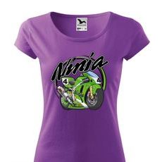 DÁMSKÉ TRIKO S MOTIVEM KAWASAKI NINJA - FIALOVÉ