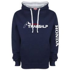 PÁNSKÁ MIKINA S KAPUCÍ A MOTIVEM HONDA TRANSALP - MODRÁ